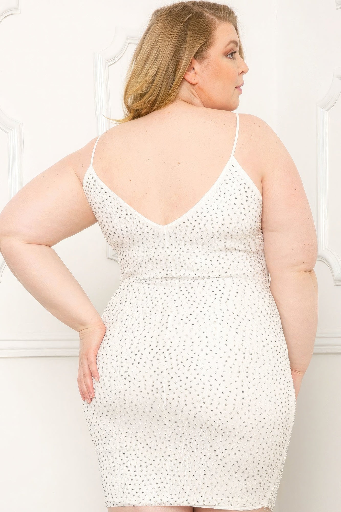 Rhinestone Body Plus Size Mini Dress - 58339.1XL - Love it Curvy