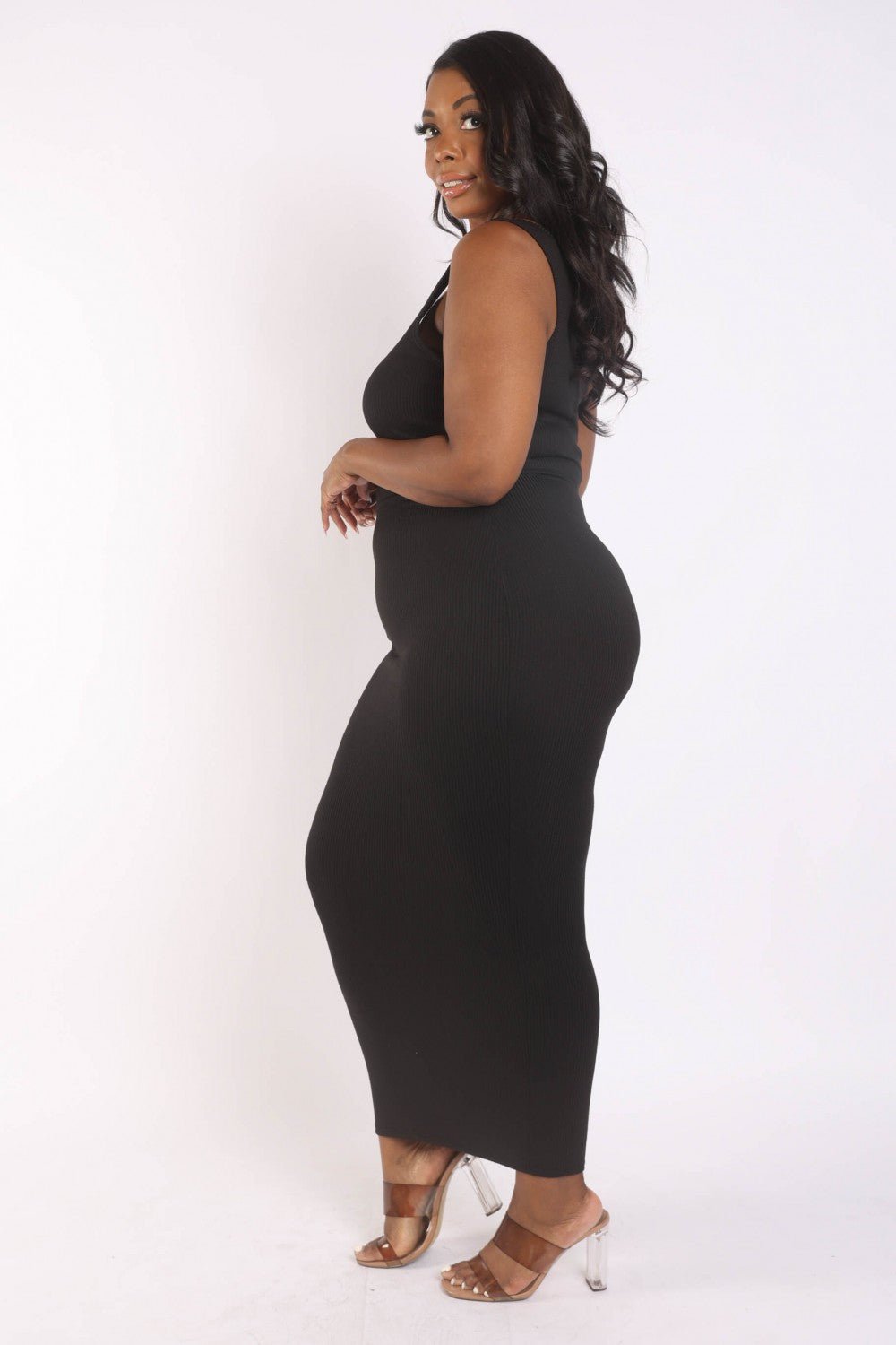 Ribbed Tank Maxi Dress - 56846b.1XL - Love it Curvy