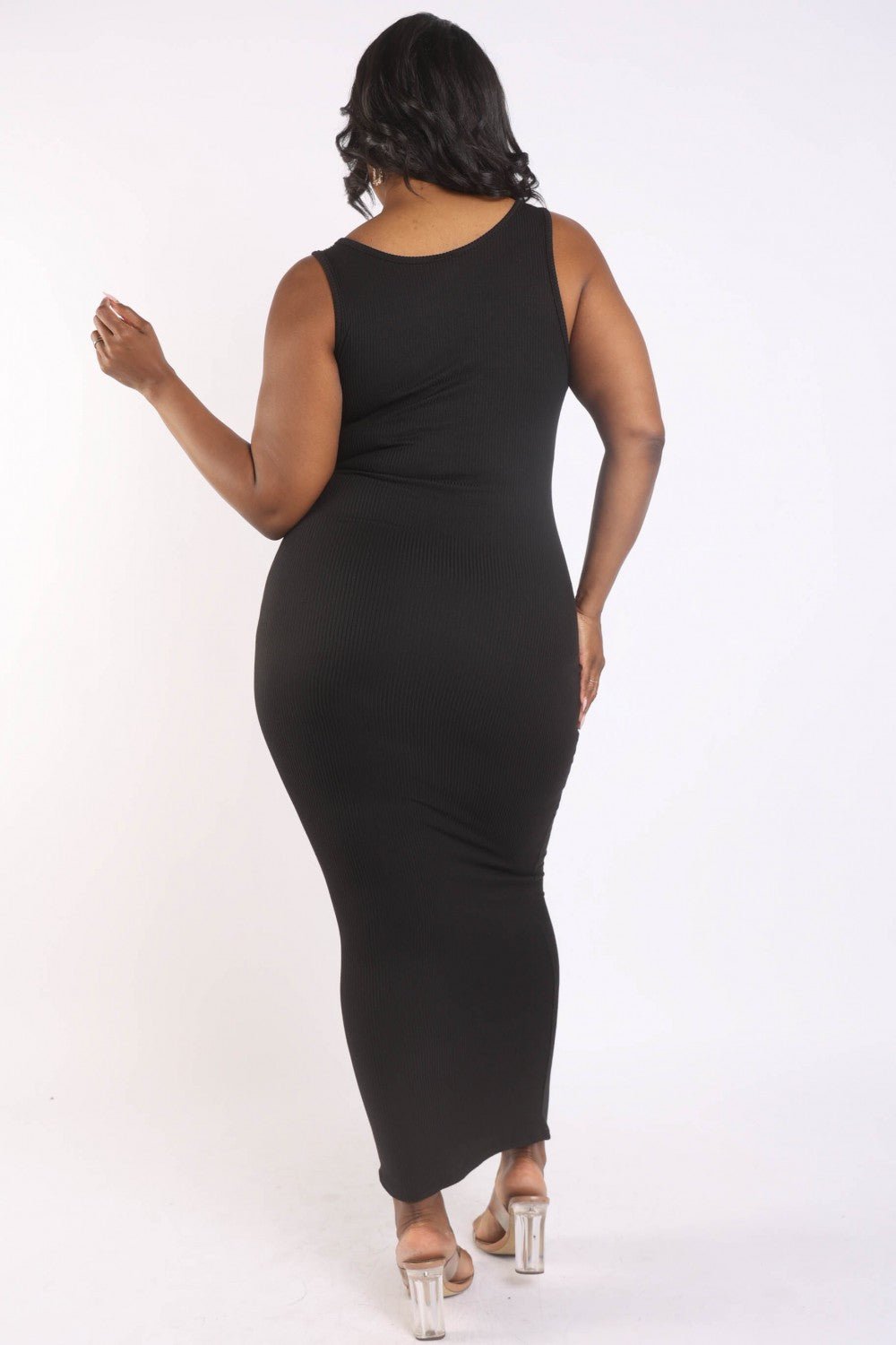 Ribbed Tank Maxi Dress - 56846b.1XL - Love it Curvy