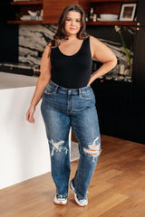 Rose High Rise 90's Straight Jeans in Dark Wash - AS7490-01 - Love it Curvy