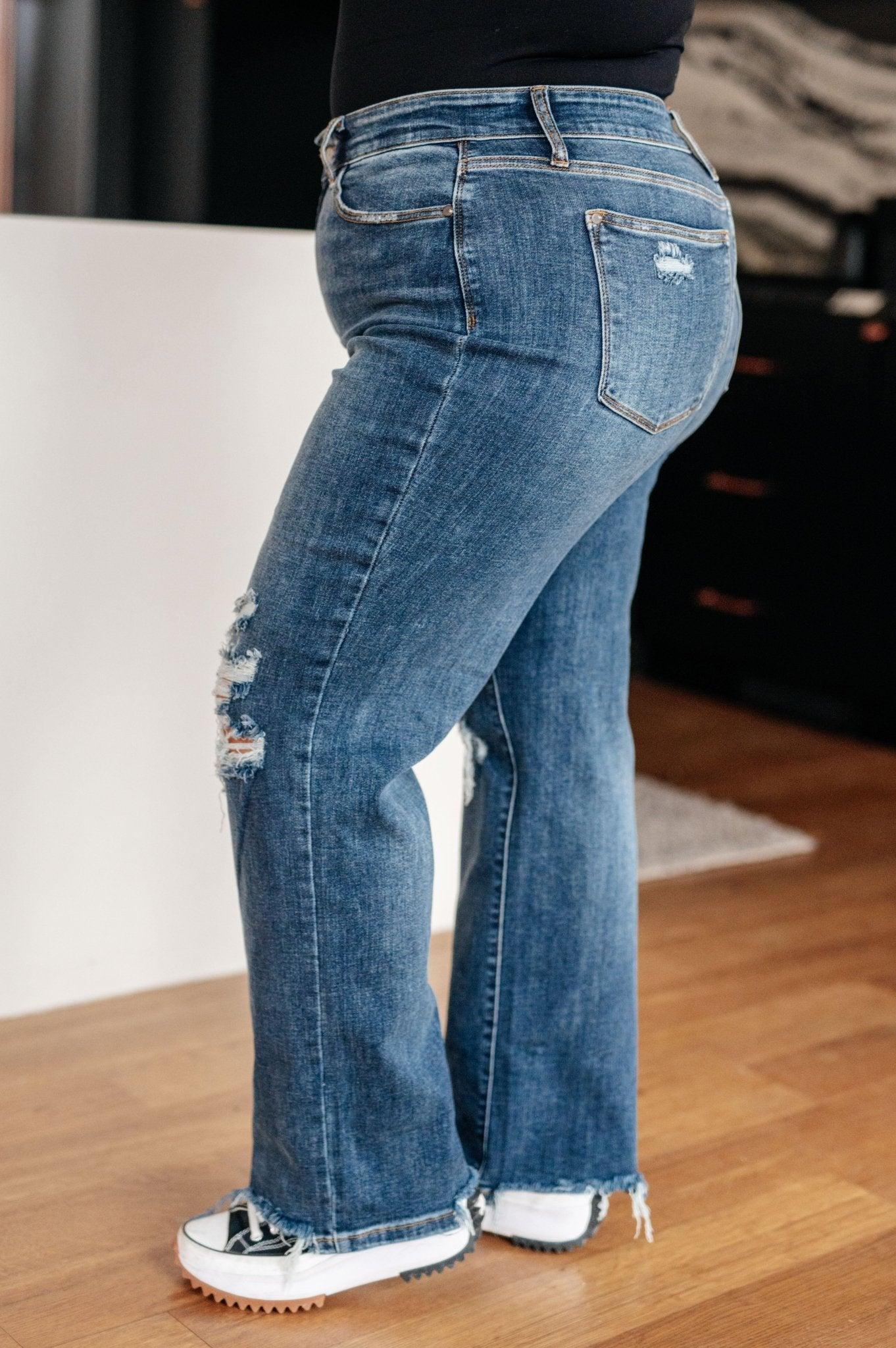 Rose High Rise 90's Straight Jeans in Dark Wash - AS7490-01 - Love it Curvy