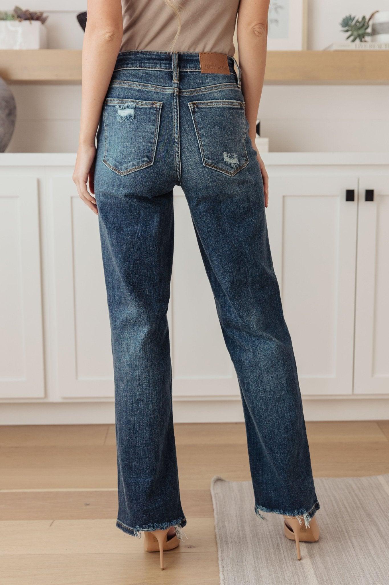 Rose High Rise 90's Straight Jeans in Dark Wash - AS7490-01 - Love it Curvy