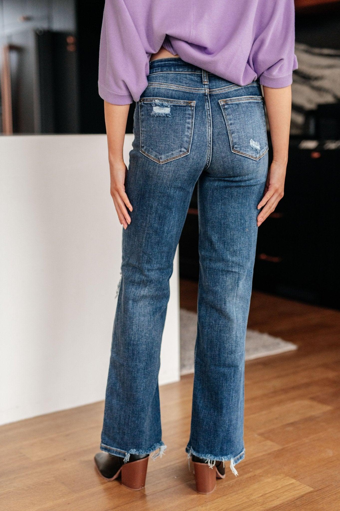 Rose High Rise 90's Straight Jeans in Dark Wash - AS7490-01 - Love it Curvy