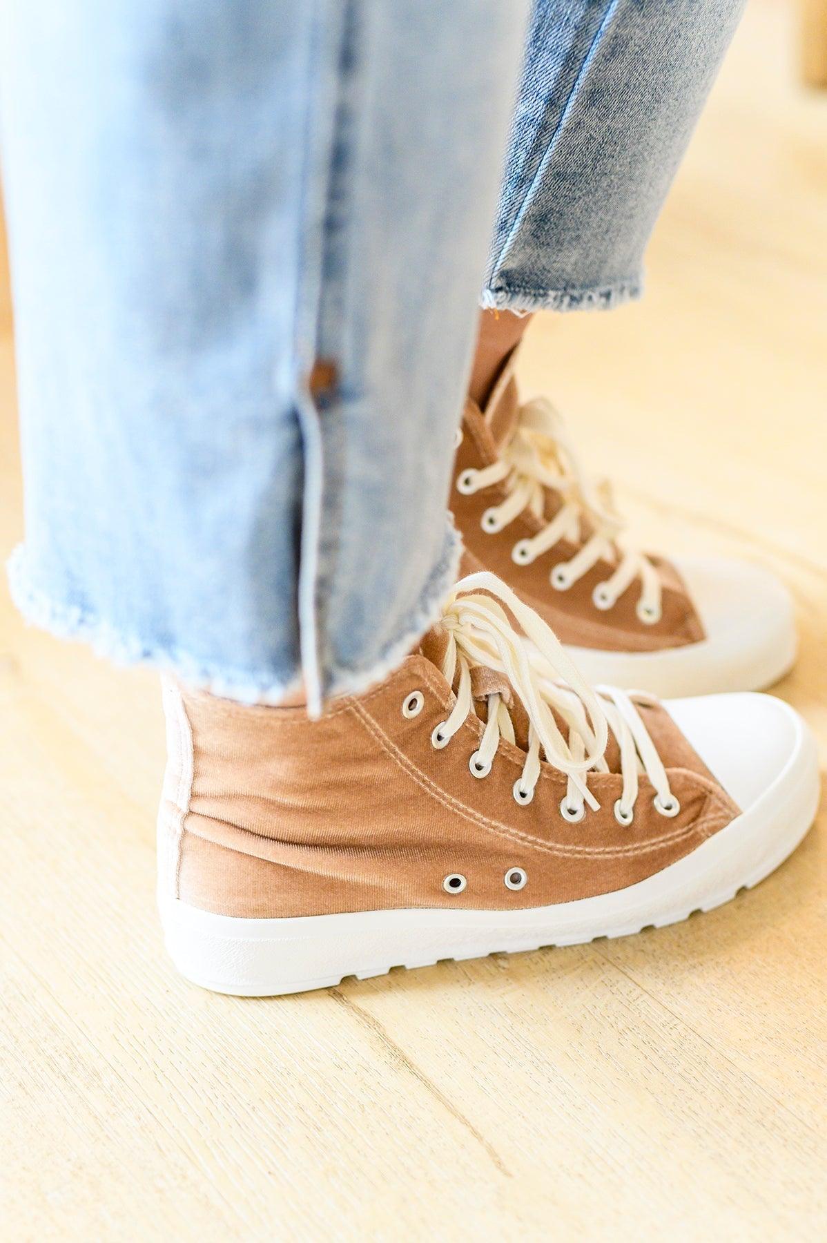 Run Me Down Velvet High Tops in Tan - AS5588-01 - Love it Curvy