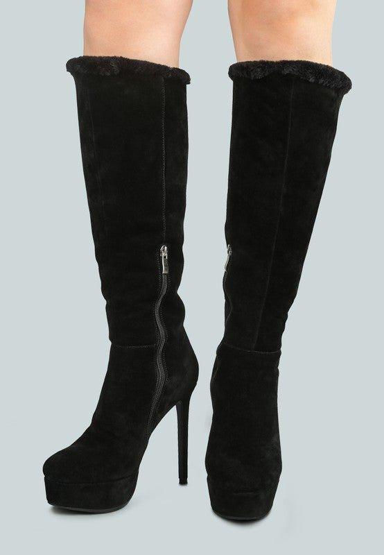 SALDANA Convertible Suede Leather High Boots - 2000001817106 - Love it Curvy