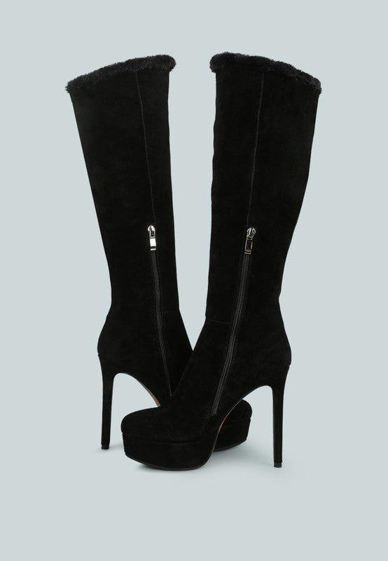 SALDANA Convertible Suede Leather High Boots - 2000001817106 - Love it Curvy