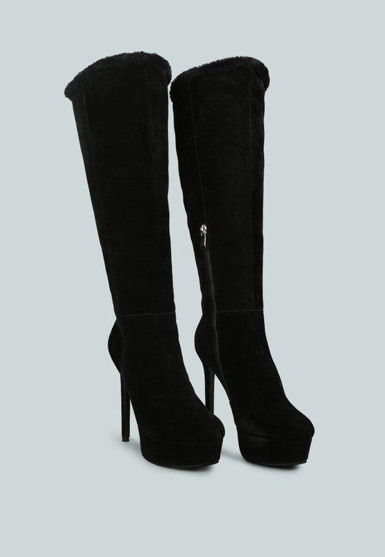 SALDANA Convertible Suede Leather High Boots - 2000001817106 - Love it Curvy