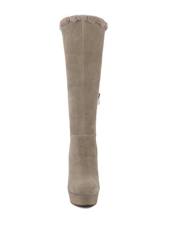 SALDANA Convertible Suede Leather High Boots - 2000001817112 - Love it Curvy