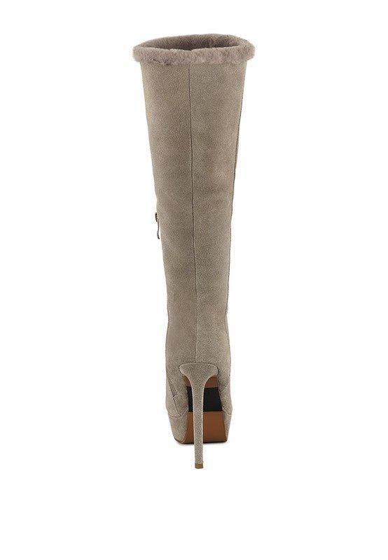 SALDANA Convertible Suede Leather High Boots - 2000001817112 - Love it Curvy