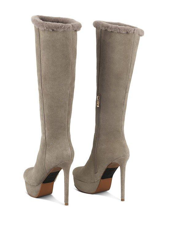 SALDANA Convertible Suede Leather High Boots - 2000001817112 - Love it Curvy