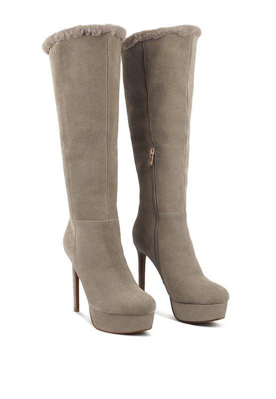 SALDANA Convertible Suede Leather High Boots - 2000001817112 - Love it Curvy