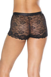 Scallop Stretch Lace Boxers (22132) - 22132-BLK-OS - Love it Curvy