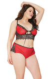 Scarlet Keyhole Cami & Cheeky Panty Set (21321) - 21321-RED-OS - Love it Curvy