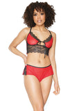 Scarlet Keyhole Cami & Cheeky Panty Set (21321) - 21321-RED-OSXL - Love it Curvy