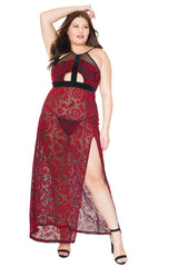 Scarlet Mystique Halter Gown with Detachable Straps (20305) - 20305-RED-OS - Love it Curvy