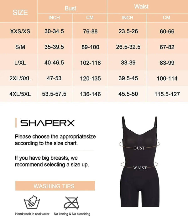 SHAPERX Seamless Full Body Tummy Control Bodysuit Shapewear - Love it Curvy