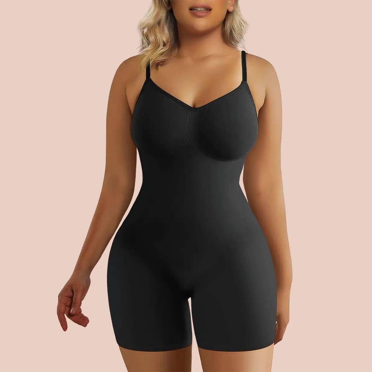 SHAPERX Seamless Full Body Tummy Control Bodysuit Shapewear - SZ5218-Black-L/XL - Love it Curvy