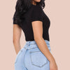 SHAPERX T-Shirt Square Neck Bodysuit Tummy Control Thong Shapewear - Love it Curvy