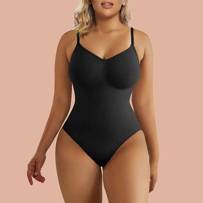Seamless Tummy Control Thong Shapewear Bodysuit with Adjustable Straps