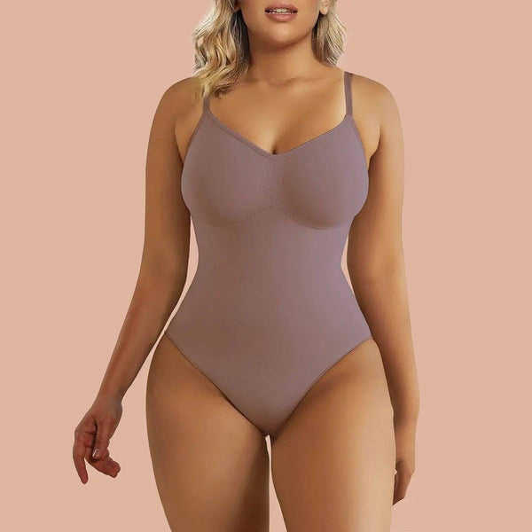 SHAPERX Tummy Control Shapewear Adjustable Straps Seamless Thong Body Shaper - Love it Curvy