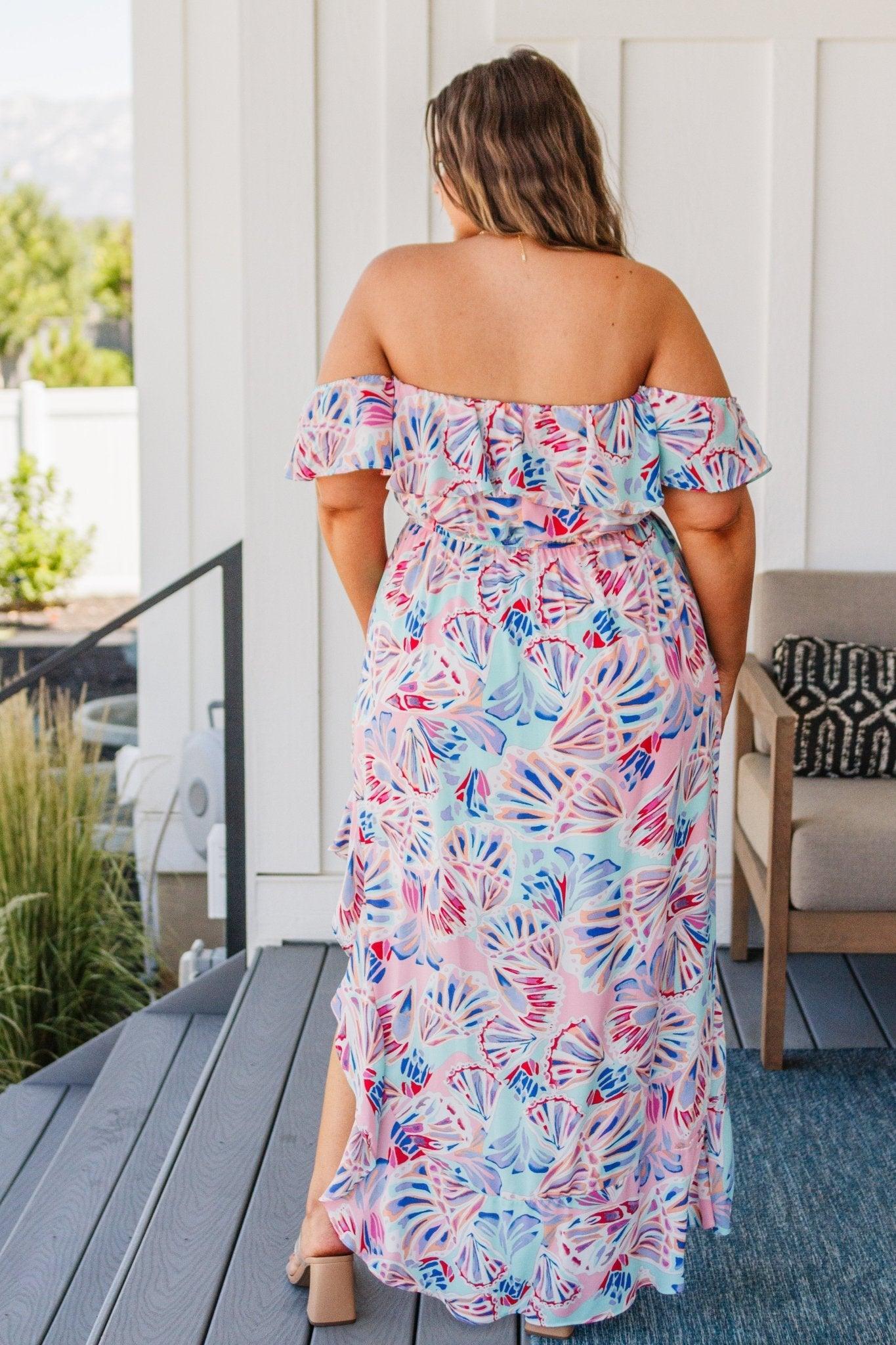 She Sells Sea Shells Maxi Dress - AS6361-01 - Love it Curvy