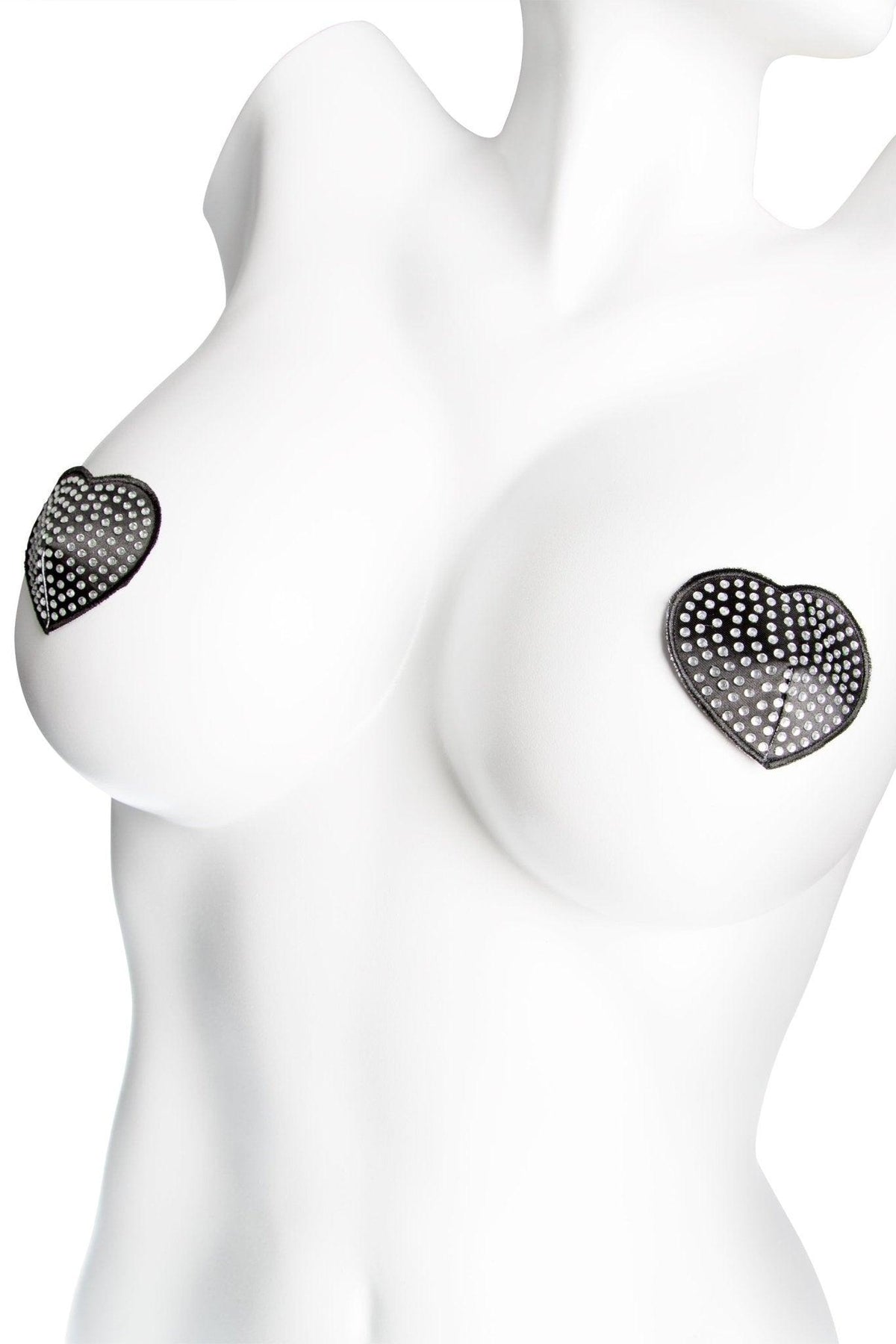 Sparkling Heart Sequin Pasties with Reusable Adhesive (1739) - 1739-MET-OS - Love it Curvy