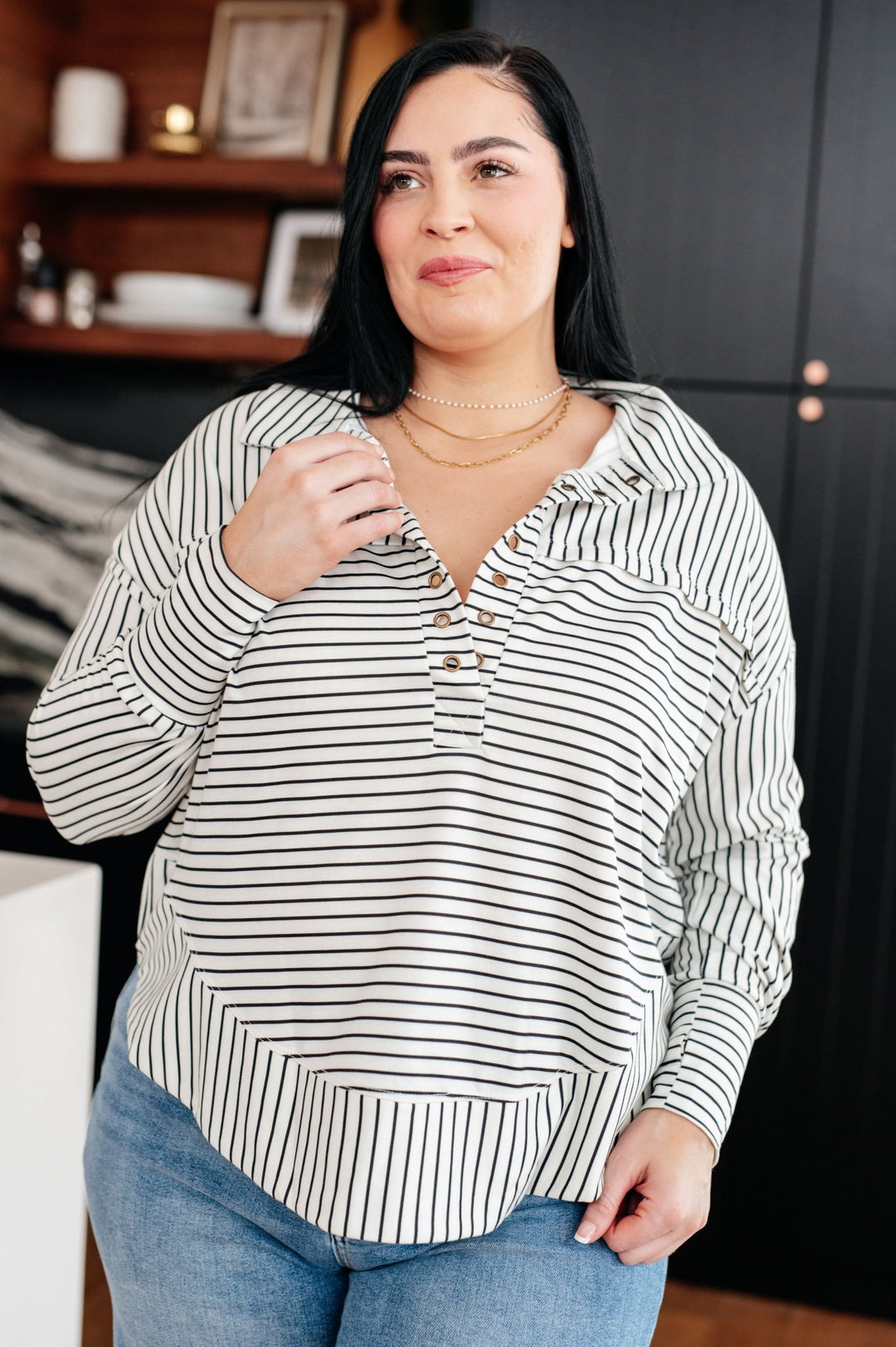 Striped Serendipity Pullover - AS6940-01 - Love it Curvy