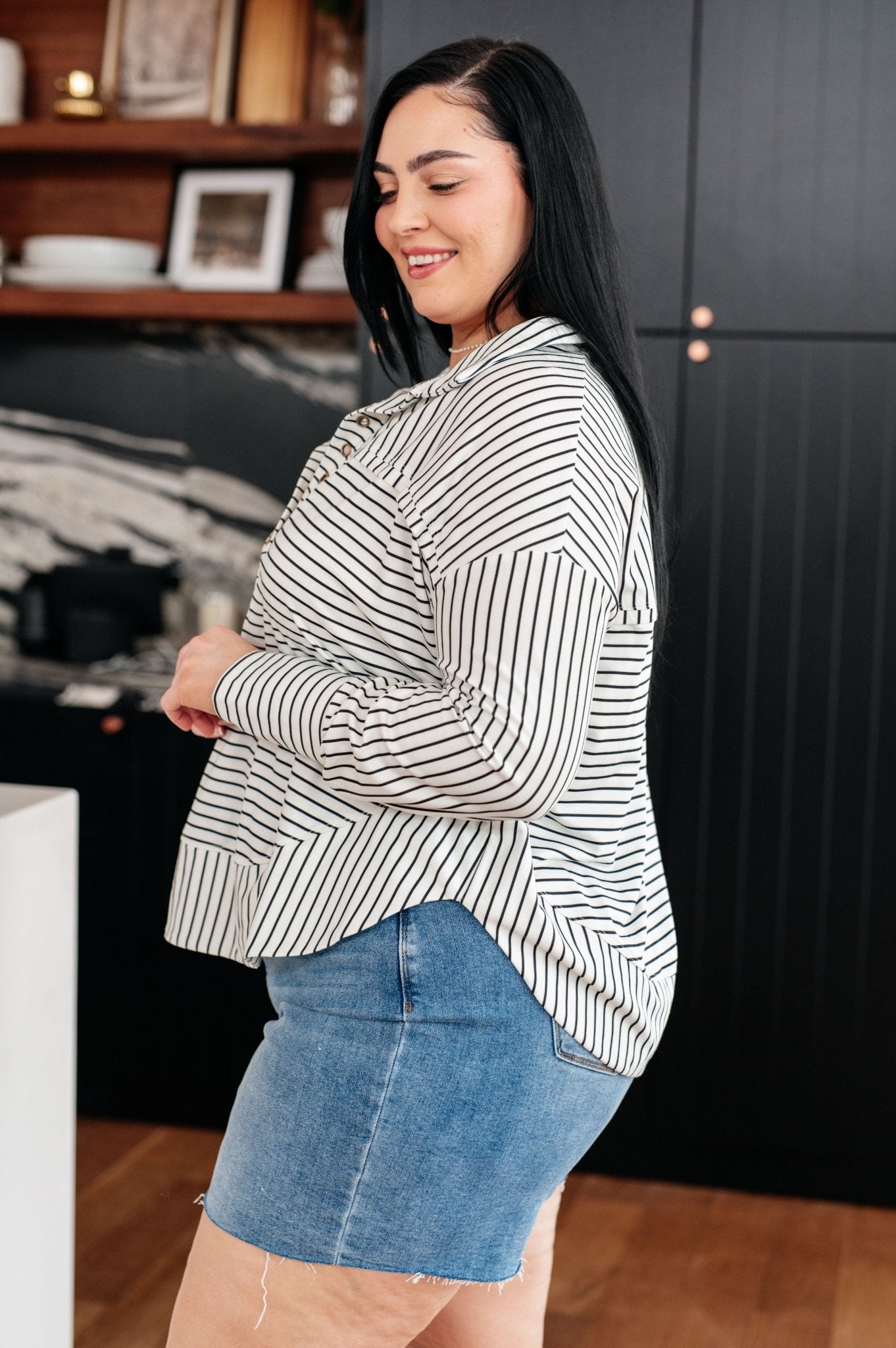 Striped Serendipity Pullover - AS6940-01 - Love it Curvy