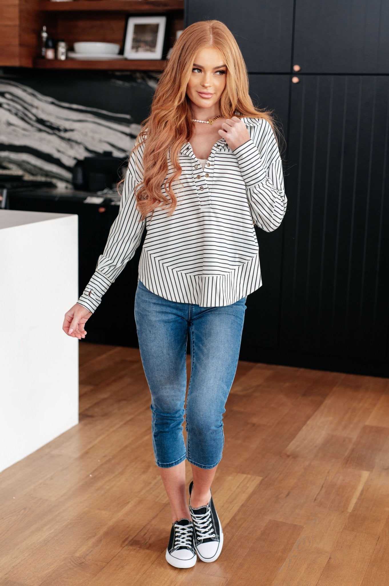 Striped Serendipity Pullover - AS6940-01 - Love it Curvy