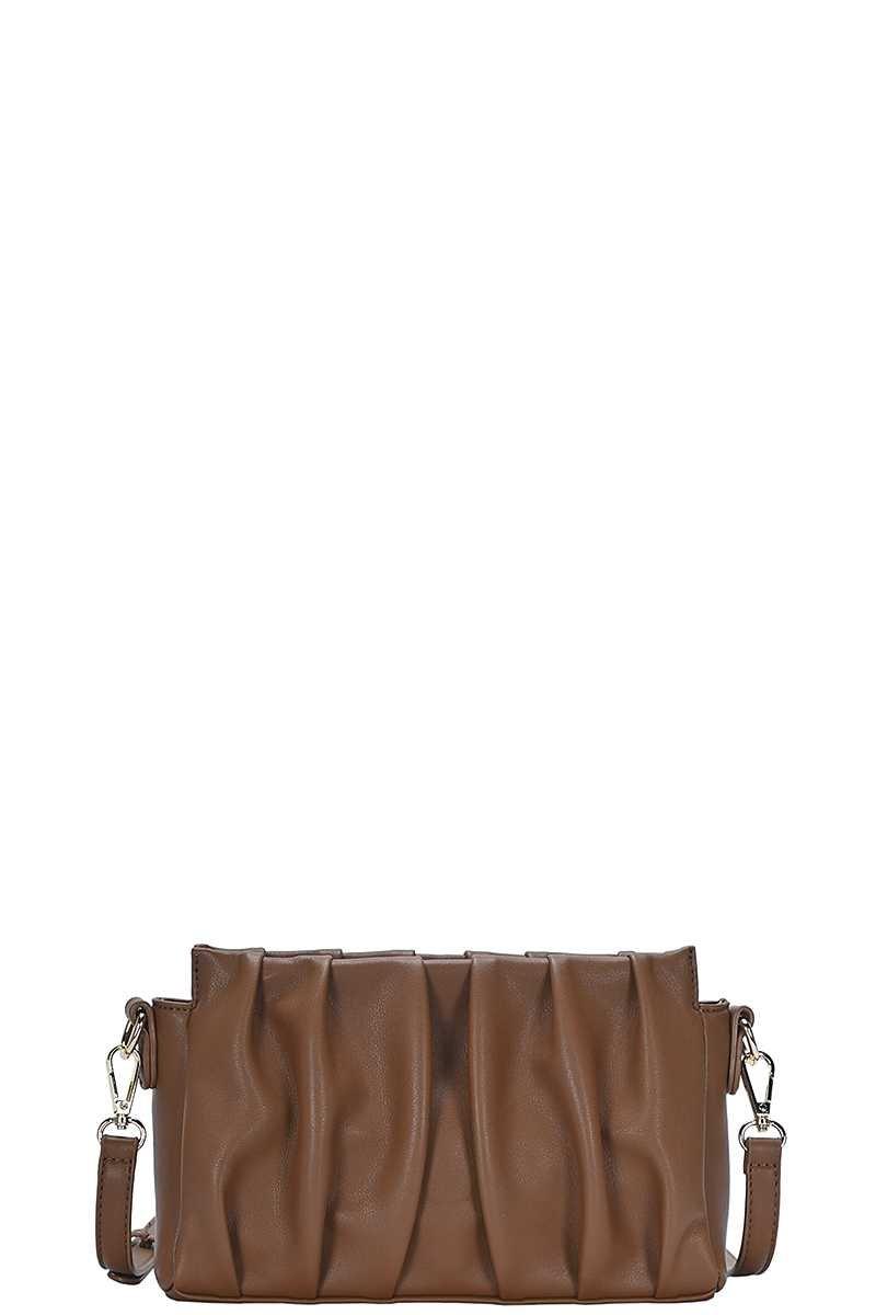 Stylish Smooth Wrinkled Crossbody Bag - 55639.CG - Love it Curvy