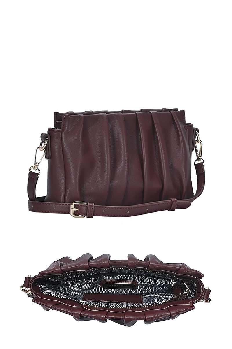 Stylish Smooth Wrinkled Crossbody Bag - 55639.WIN - Love it Curvy