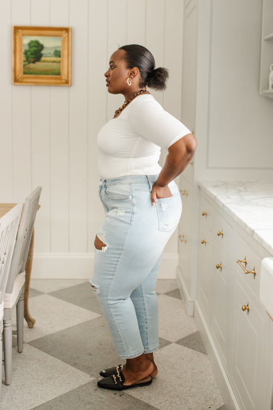 Super Light Destroyed Boyfriend Jeans - AS3762-1 - Love it Curvy