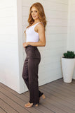 Sybil High Rise Frayed Hem 90's Straight Jeans in Brown - AS6678-01 - Love it Curvy