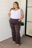 Sybil High Rise Frayed Hem 90's Straight Jeans in Brown - AS6678-01 - Love it Curvy