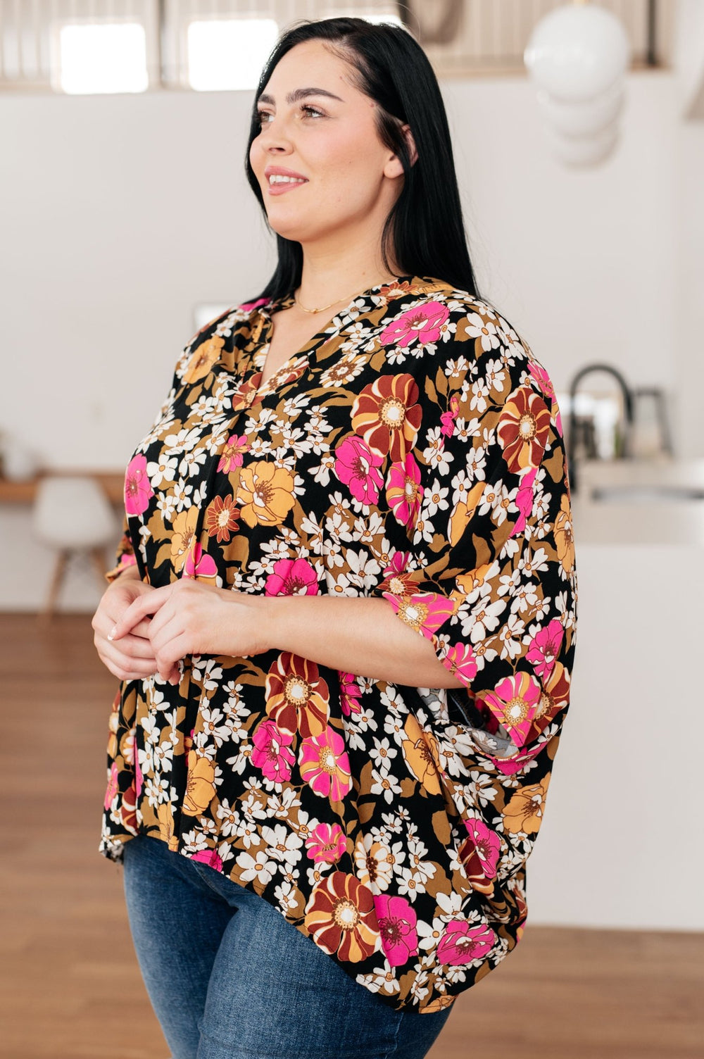 Take Another Chance Floral Print Top - AS7724-01 - Love it Curvy