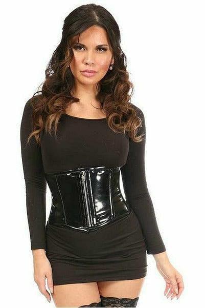 Top Drawer Black Patent Steel Boned Mini Cincher - Love it Curvy