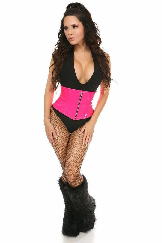 Top Drawer Hot Pink Patent Steel Boned Mini Cincher - Love it Curvy