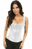 Top Drawer White Satin Steel Boned Corset w/Straps - TD-1725-S - Love it Curvy