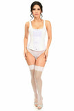 Top Drawer White Satin Steel Boned Corset w/Straps - TD-1725-S - Love it Curvy