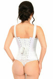 Top Drawer White Satin Steel Boned Corset w/Straps - TD-1725-S - Love it Curvy