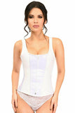 Top Drawer White Satin Steel Boned Corset w/Straps - TD-1725-S - Love it Curvy