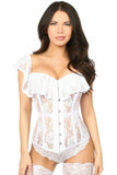 Top Drawer White Sheer Lace Steel Boned Corset - TD-136-S - Love it Curvy