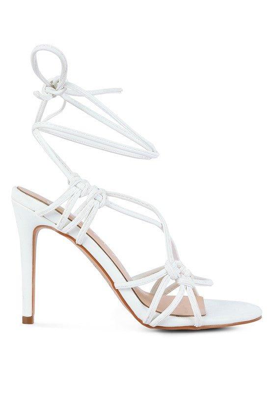 TRIXY KNOT LACE UP HIGH HEELED SANDAL - 2000001001915 - Love it Curvy