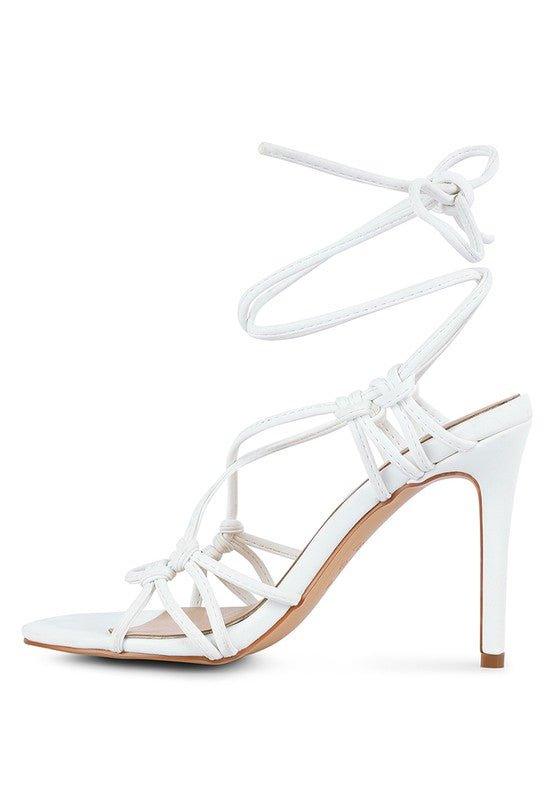 TRIXY KNOT LACE UP HIGH HEELED SANDAL - 2000001001915 - Love it Curvy