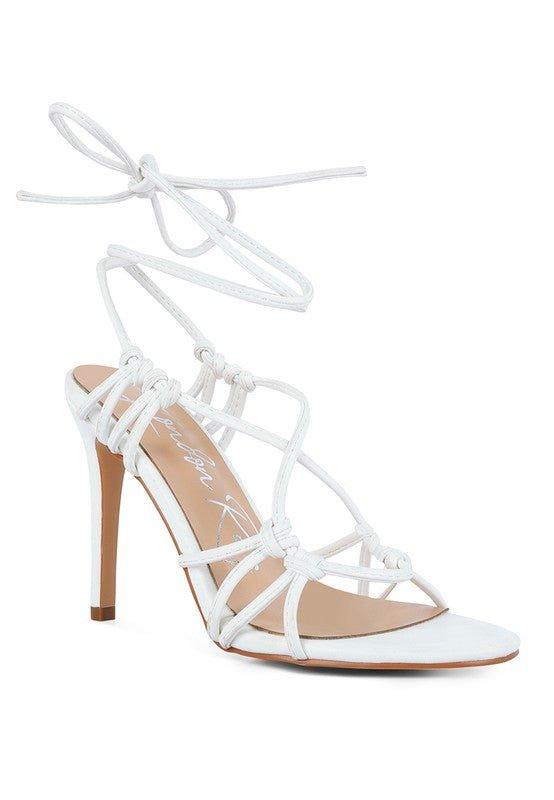 TRIXY KNOT LACE UP HIGH HEELED SANDAL - 2000001001915 - Love it Curvy