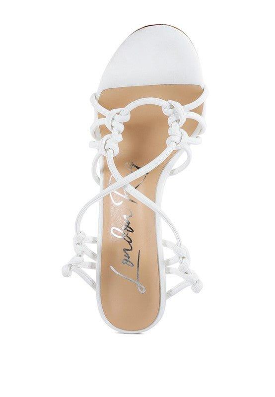 TRIXY KNOT LACE UP HIGH HEELED SANDAL - 2000001001915 - Love it Curvy