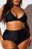 Two Piece High Waist with Rughe Front - 2000002012208 - Love it Curvy