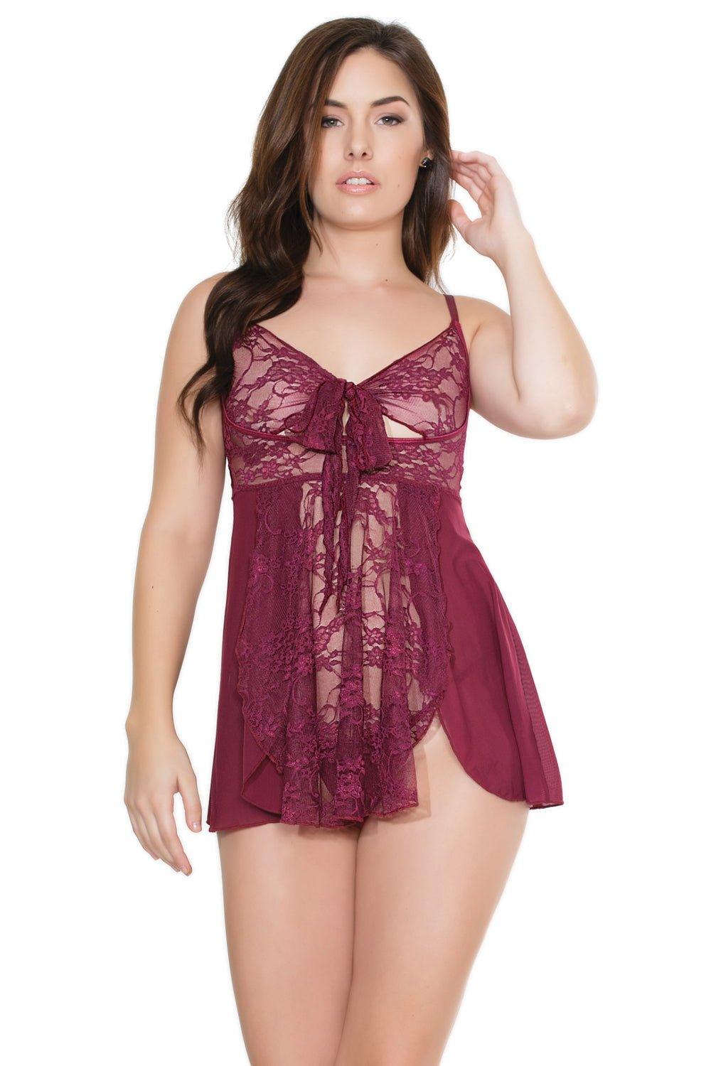 Versatile Elegance Babydoll & G-String Ensemble (20408) - 20408-MLO-OS - Love it Curvy