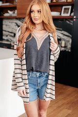 Weekend Adventure Striped Longline Cardigan - AS7721-01 - Love it Curvy