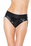 Wet Look Harness Thong (22226) - 22226-BLK-OSXL - Love it Curvy